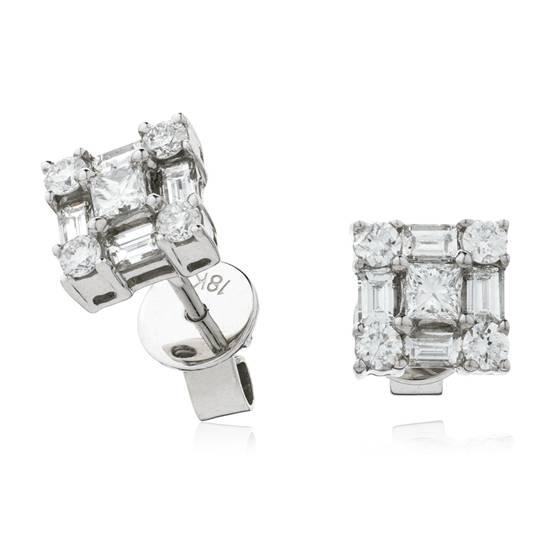 0.80ct Classic Diamond Cluster Earrings
