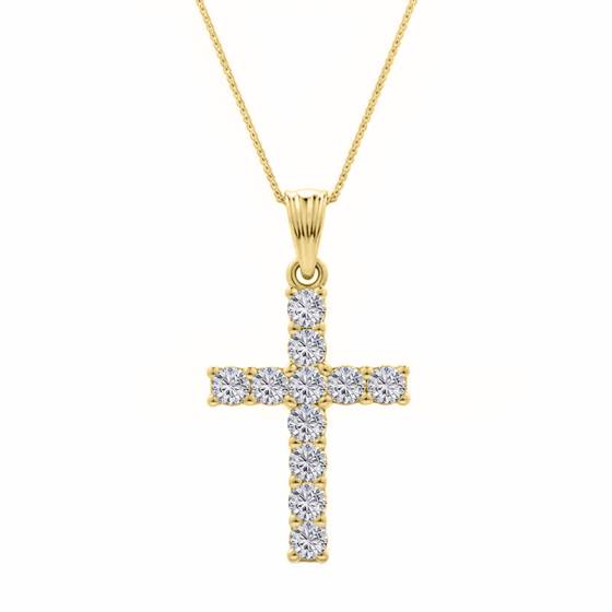 1.50ct Classic Round Diamond Cross Pendant