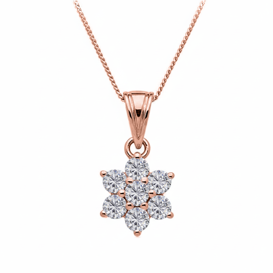 0.50ct Cluster Round Diamond Designer Pendant