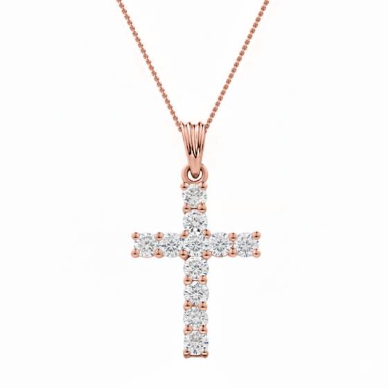 2.00ct Classic Round Diamond Cross Pendant
