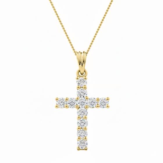 2.00ct Classic Round Diamond Cross Pendant