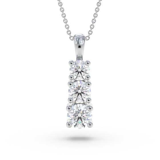 Elegant Round Diamond Trilogy Pendant