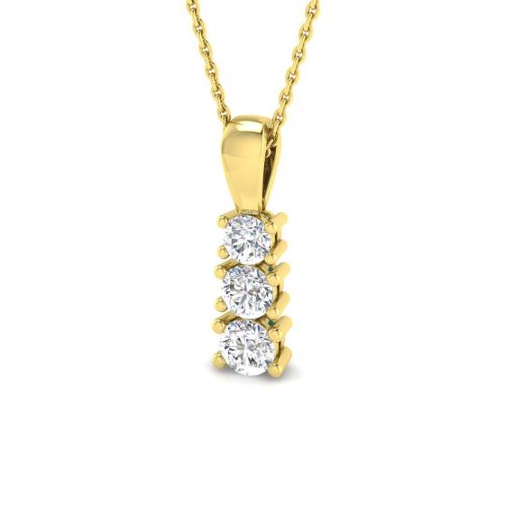 Elegant Round Diamond Trilogy Pendant