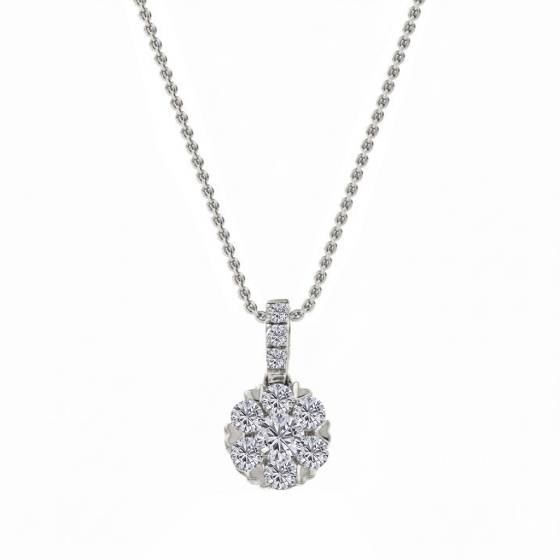 0.35ct Cluster Round Diamond Designer Pendant