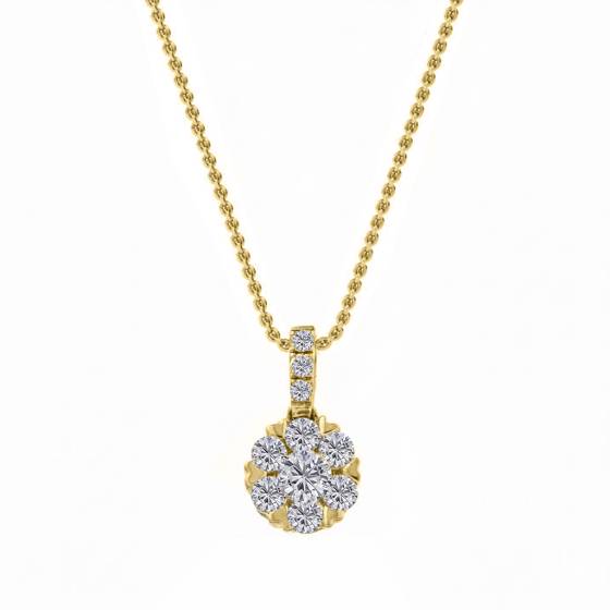0.35ct Cluster Round Diamond Designer Pendant