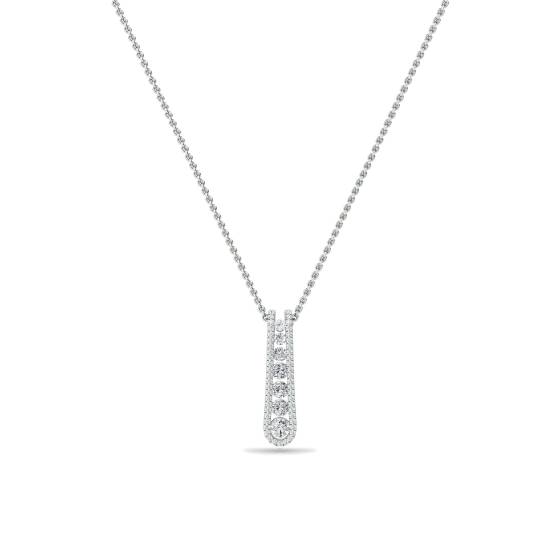 0.59ct VS/F Elegant Round Natural Diamond Journey Pendant