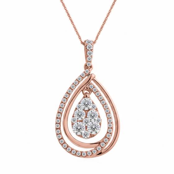 0.90ct Cluster Round Diamond Designer Pendant