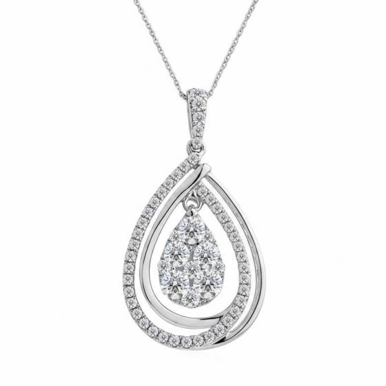 0.90ct Cluster Round Diamond Designer Pendant