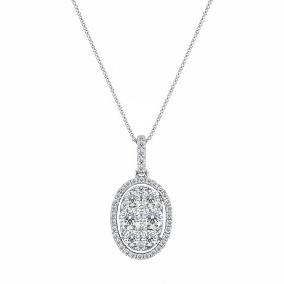 0.70ct Cluster Round Diamond Designer Pendant