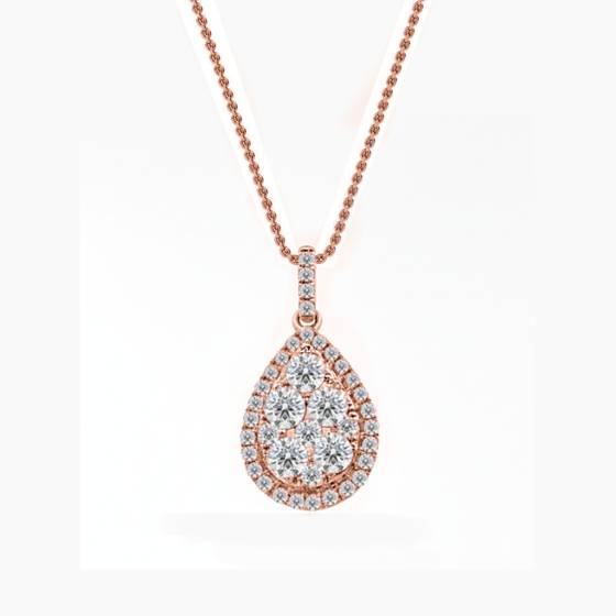 0.75ct Cluster Round Diamond Designer Pendant