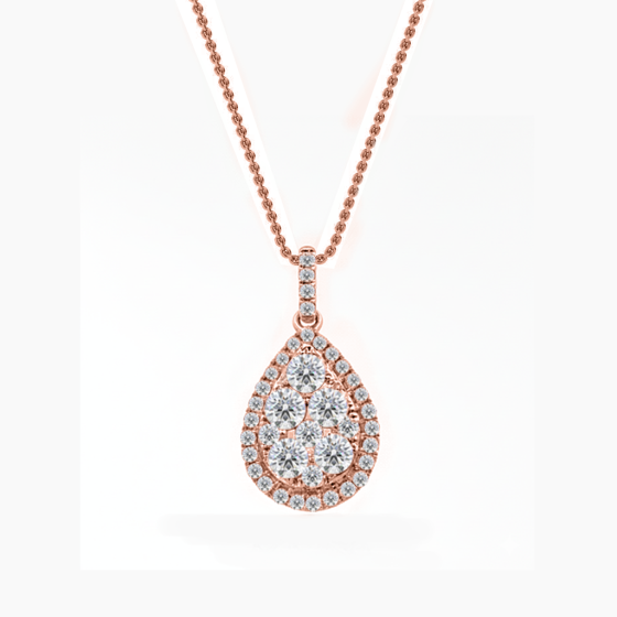 0.75ct Cluster Round Diamond Designer Pendant