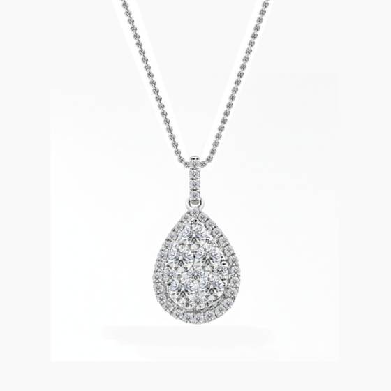 0.75ct Cluster Round Diamond Designer Pendant