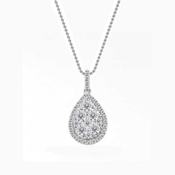 0.75ct Cluster Round Diamond Designer Pendant