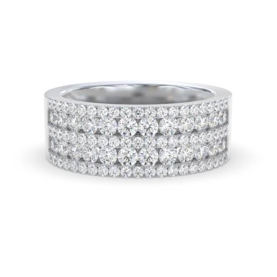 1.10ct Elegant Round Diamond Multi Row Dress Ring