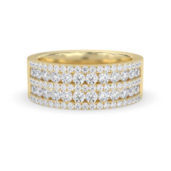 1.10ct Elegant Round Diamond Multi Row Dress Ring