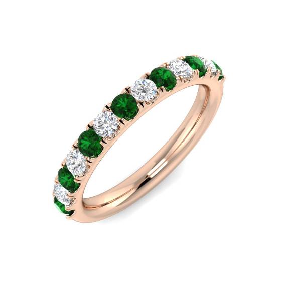 0.60ct VS/E-F Emerald and Diamond Eternity Ring
