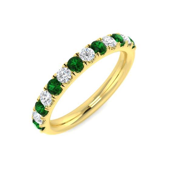 0.60ct VS/E-F Emerald and Diamond Eternity Ring