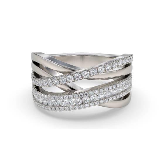 0.60ct Elegant Round Diamond Cross Over Dress Ring