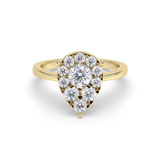 0.30ct Pear Shaped Round Diamond Cluster Ring