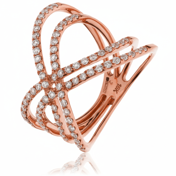 0.70ct Classic Spiral Round Diamond Designer Ring