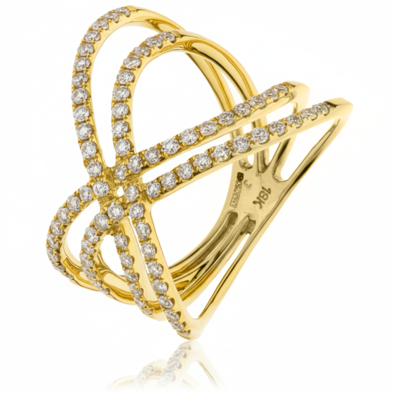 0.70ct Classic Spiral Round Diamond Designer Ring