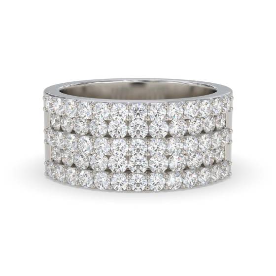 2.80ct Elegant Round Diamond Multi Row Dress Ring