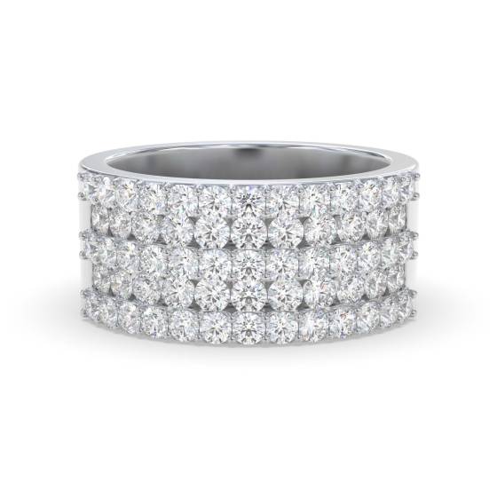 2.80ct Elegant Round Diamond Multi Row Dress Ring