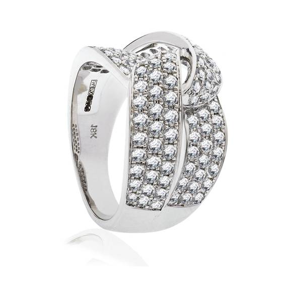 1.70ct Round Diamond Cross Over Dress Ring