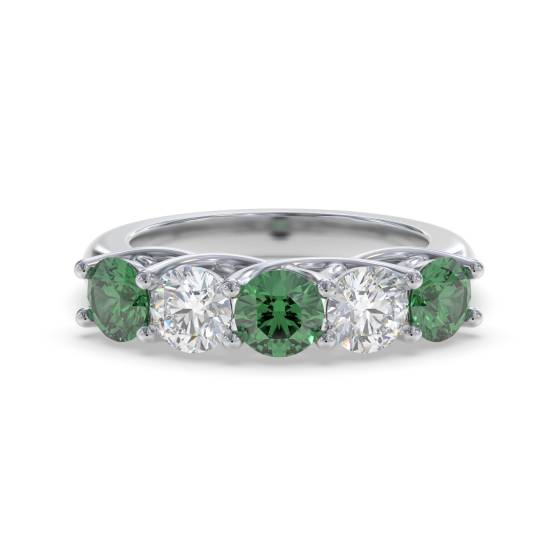 0.50ct Green Emerald and Diamond Eternity Ring