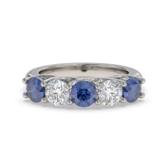 0.50ct Blue Sapphire and Diamond Eternity Ring