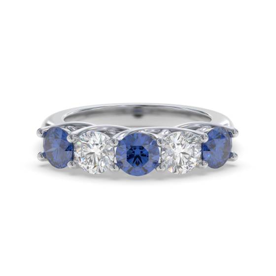 0.50ct Blue Sapphire and Diamond Eternity Ring