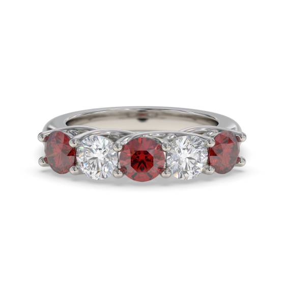 0.50ct Red Ruby and Diamond Eternity Ring