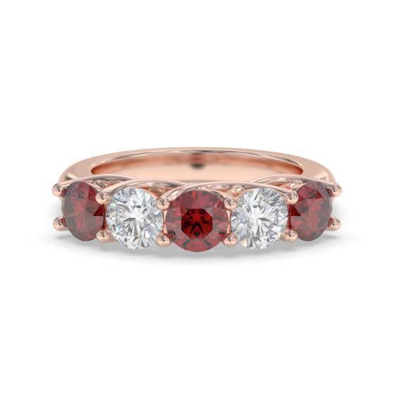 0.50ct Red Ruby and Diamond Eternity Ring