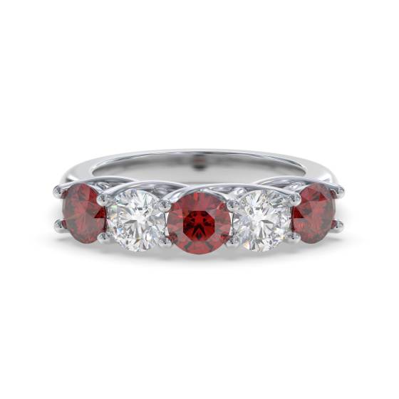 0.50ct Red Ruby and Diamond Eternity Ring