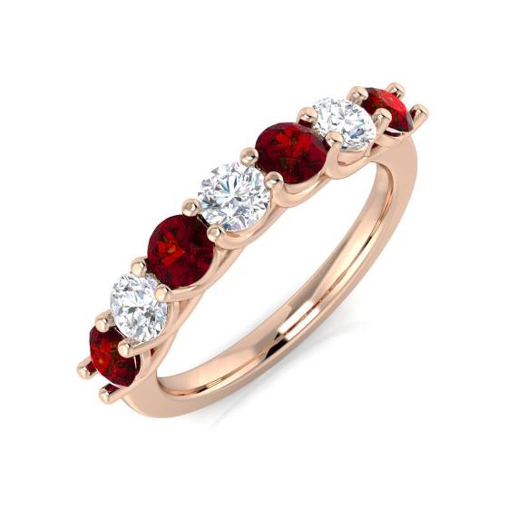 1.10ct Red Ruby and Diamond Eternity Ring