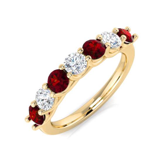 1.10ct Red Ruby and Diamond Eternity Ring