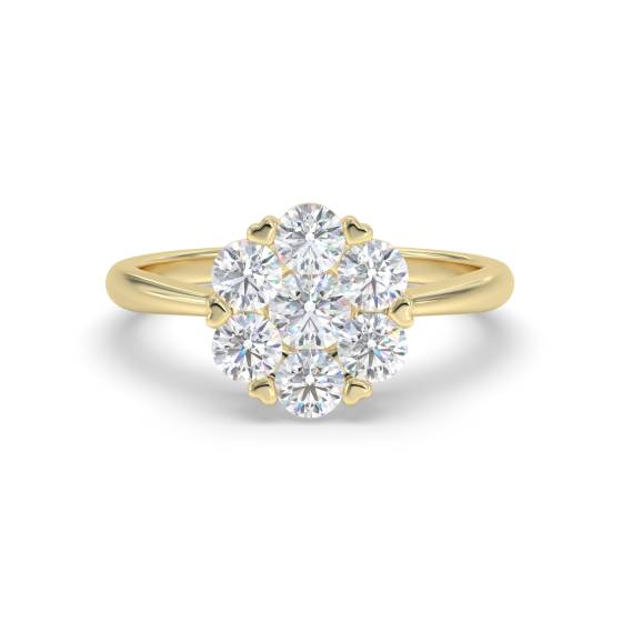 0.60ct Elegant Round Diamond Cluster Ring
