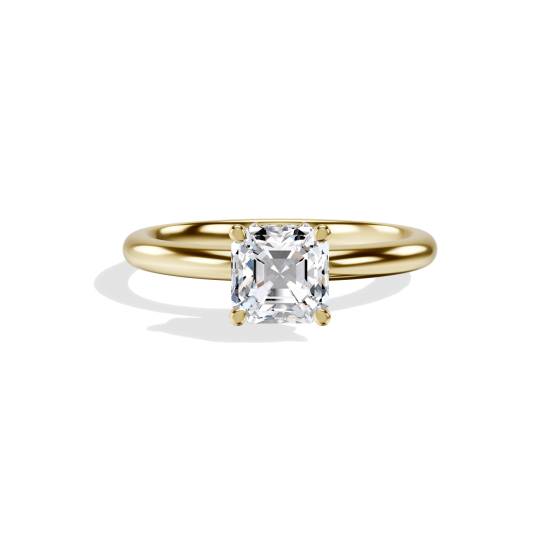 Asscher Diamond Hidden Halo Engagement Ring