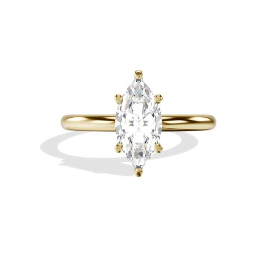 Marquise Diamond Hidden Halo Engagement Ring
