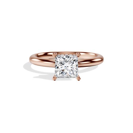 Princess Diamond Hidden Halo Engagement Ring