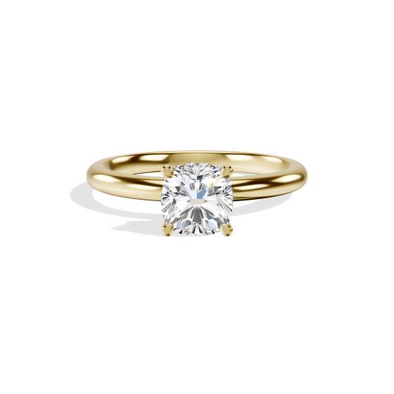 Cushion Diamond Hidden Halo Engagement Ring