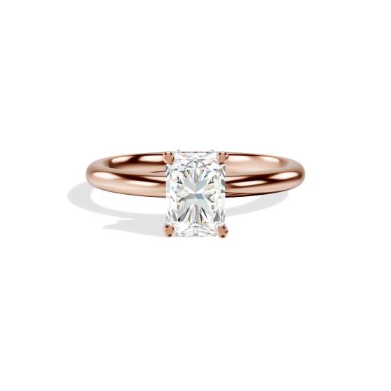 Radiant Diamond Hidden Halo Engagement Ring