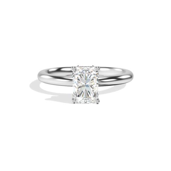 Radiant Diamond Hidden Halo Engagement Ring
