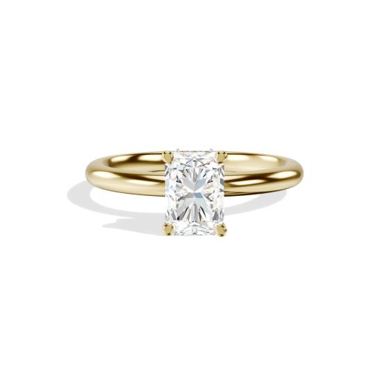 Radiant Diamond Hidden Halo Engagement Ring