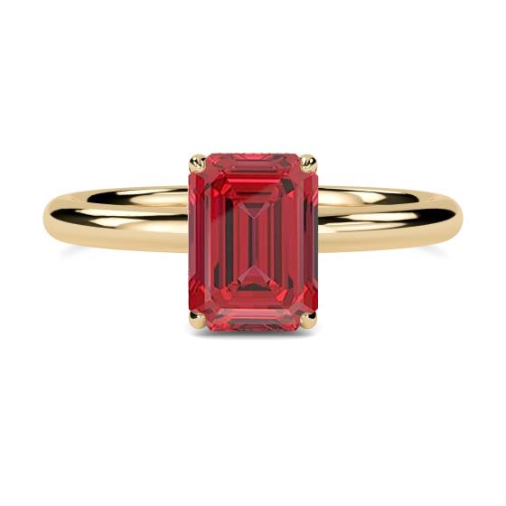 Emerald Ruby and Diamond Halo Ring