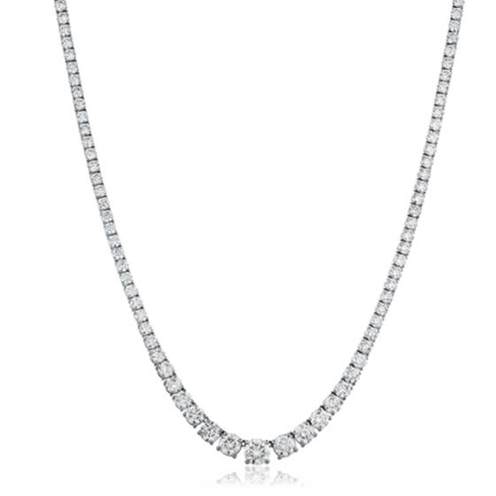 Round Diamond Claw Set Tennis Necklace