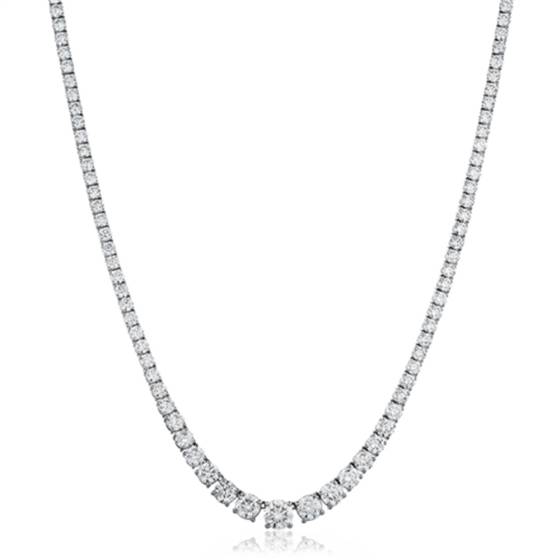 Round Diamond Claw Set Tennis Necklace