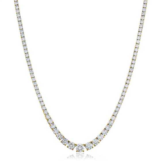 Round Diamond Claw Set Tennis Necklace