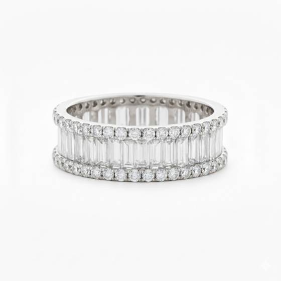 3.80ct VS/F-G Baguette Full Eternity Ring