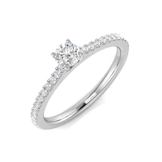 0.35ct SI2/G Round cut Natural Diamond Solitaire Engagement Ring in 9k White Gold